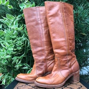 Frye tall brown leather riding boots